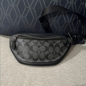 Coach Gray and Black Belt Bag
